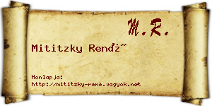Mititzky René névjegykártya